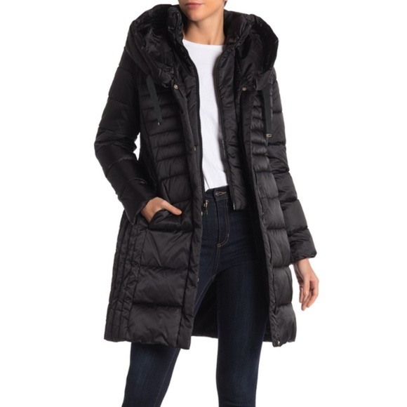Tahari Jackets & Blazers - Tahari Black Mia Fitted Puffer Coat Size 8